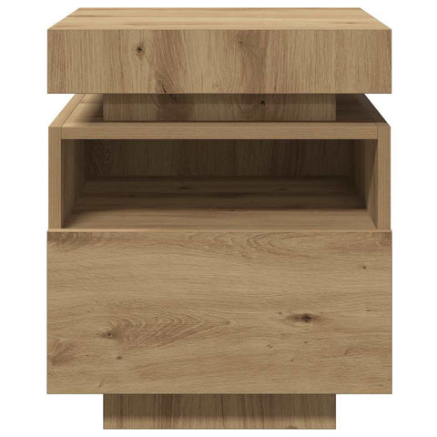 vidaXL Bedside Cabinet with LED Lights Artisan Oak 40x39x48.5 cm