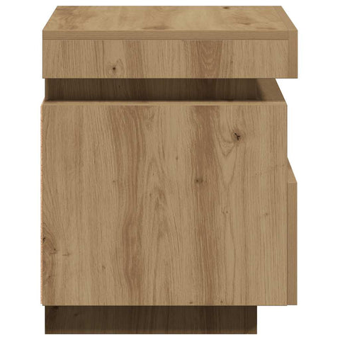 vidaXL Bedside Cabinet with LED Lights Artisan Oak 40x39x48.5 cm