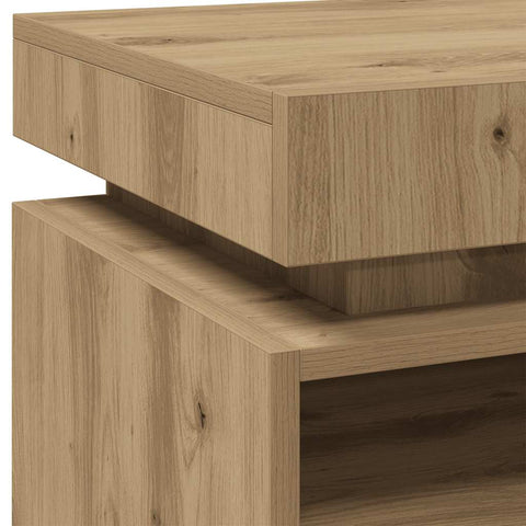 vidaXL Bedside Cabinet with LED Lights Artisan Oak 40x39x48.5 cm