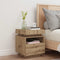 vidaXL Bedside Cabinet with LED Lights Artisan Oak 40x39x48.5 cm