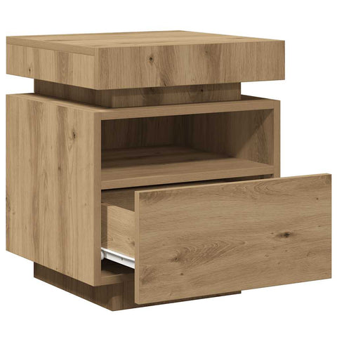 vidaXL Bedside Cabinets with LED Lights 2 pcs Artisan Oak 40x39x48.5 cm