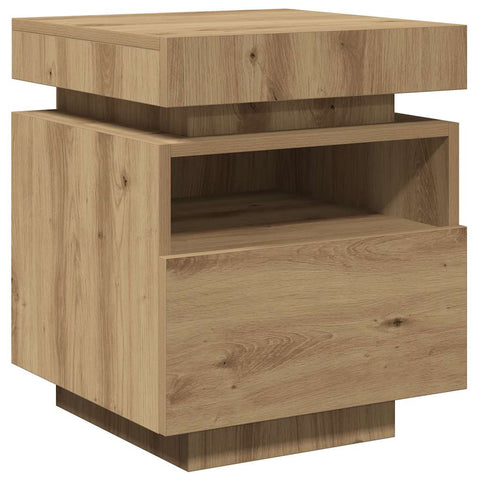 vidaXL Bedside Cabinets with LED Lights 2 pcs Artisan Oak 40x39x48.5 cm