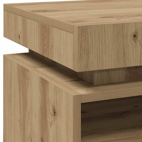 vidaXL Bedside Cabinets with LED Lights 2 pcs Artisan Oak 40x39x48.5 cm