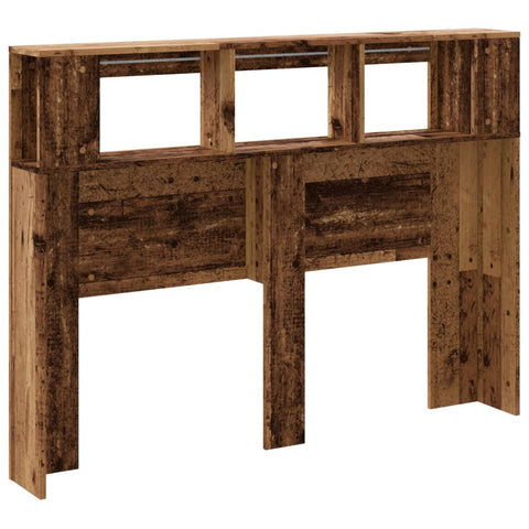 vidaXL LED Headboard Old Wood 140x18.5x103.5 cm Engineered Wood