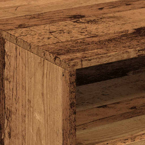 vidaXL Coffee Table with LED Lights Old Wood 50x49x40 cm