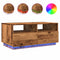 vidaXL Coffee Table with LED Lights Old Wood 90x49x40 cm