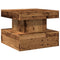 vidaXL Coffee Table with LED Lights Old Wood 50x50x40 cm