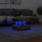 vidaXL Coffee Table with LED Lights Old Wood 50x50x40 cm