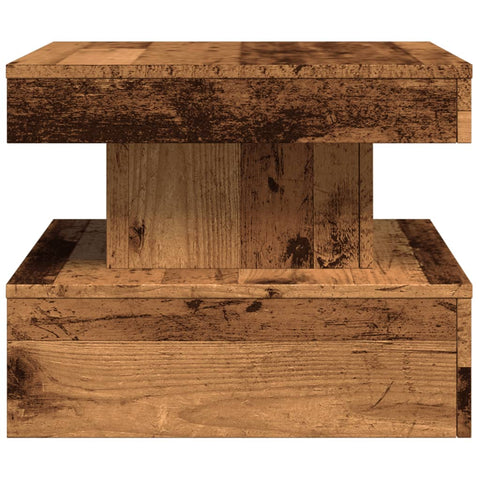vidaXL Coffee Table with LED Lights Old Wood 50x50x40 cm