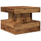 vidaXL Coffee Table with LED Lights Old Wood 50x50x40 cm