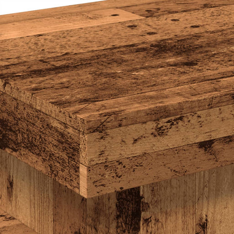 vidaXL Coffee Table with LED Lights Old Wood 50x50x40 cm