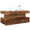 vidaXL Coffee Table with LED Lights Old Wood 90x50x40 cm