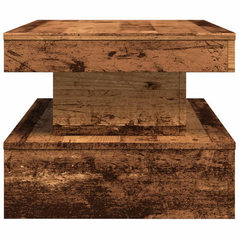 vidaXL Coffee Table with LED Lights Old Wood 90x50x40 cm