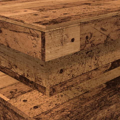 vidaXL Coffee Table with LED Lights Old Wood 90x50x40 cm