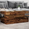 vidaXL Coffee Table with LED Lights Old Wood 90x50x40 cm