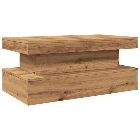 vidaXL Coffee Table with LED Lights Artisian Oak 90x50x40 cm