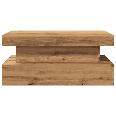 vidaXL Coffee Table with LED Lights Artisian Oak 90x50x40 cm