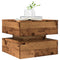 vidaXL Coffee Table with LED Lights Old Wood 50x50x40 cm