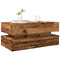 vidaXL Coffee Table with LED Lights Old Wood 90x50x40 cm