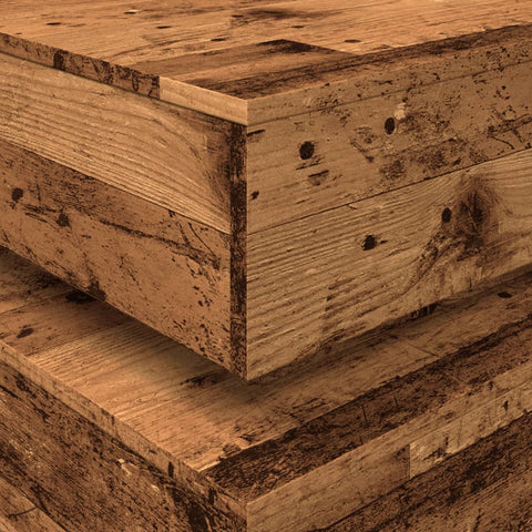 vidaXL Coffee Table with LED Lights Old Wood 90x50x40 cm