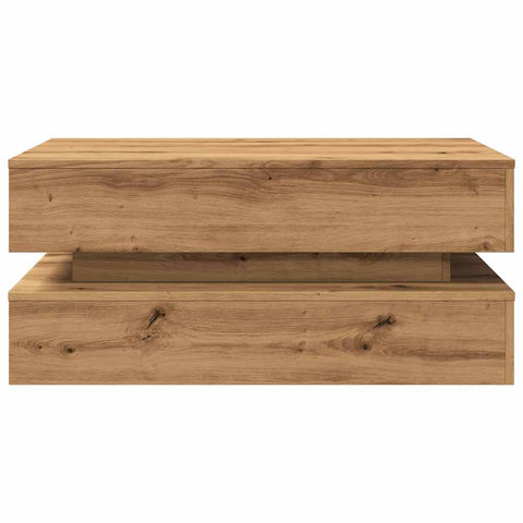 vidaXL Coffee Table with LED Lights Artisian Oak 90x50x40 cm