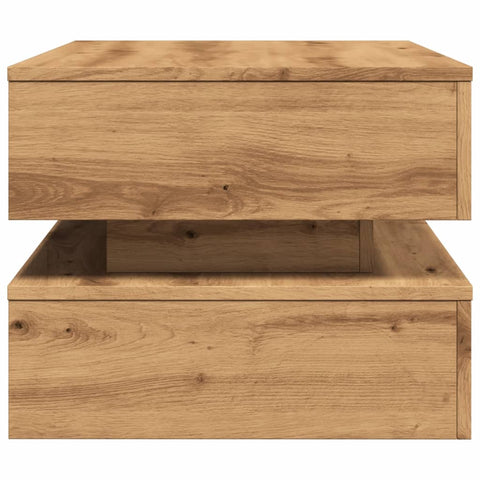 vidaXL Coffee Table with LED Lights Artisian Oak 90x50x40 cm