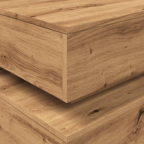 vidaXL Coffee Table with LED Lights Artisian Oak 90x50x40 cm
