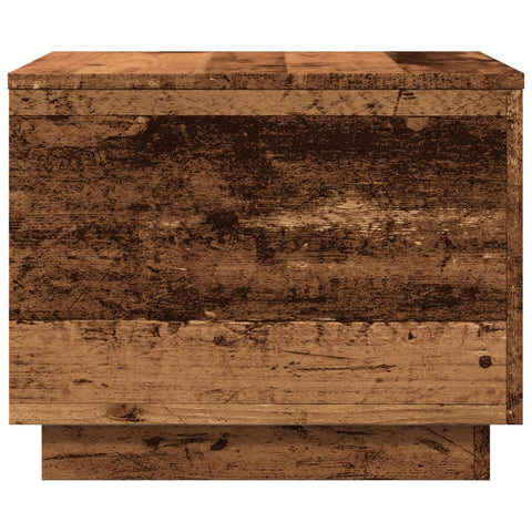 vidaXL Coffee Table with LED Lights Old Wood 50x50x40 cm