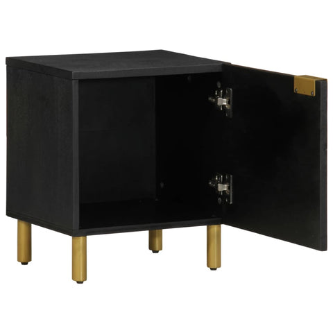 vidaXL Bedside Cabinet Black 40x33x46 cm Solid Wood Mango