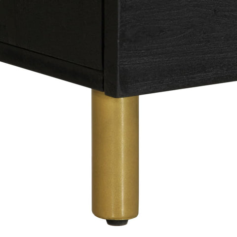 vidaXL Bedside Cabinet Black 40x33x46 cm Solid Wood Mango