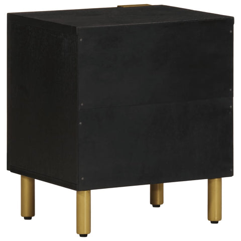 vidaXL Bedside Cabinet 2 pcs Black 40x33x46 cm Solid Wood Mango