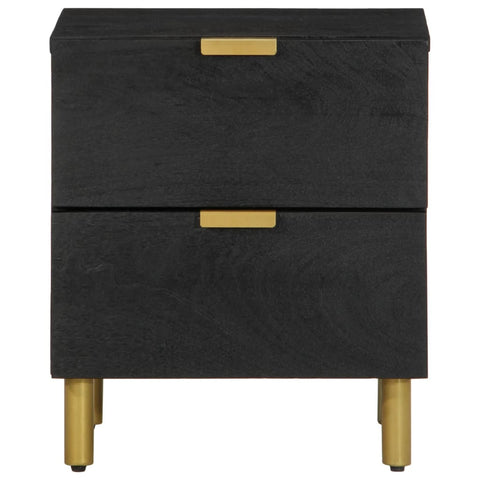 vidaXL Bedside Cabinet Black 40x33x46 cm Solid Wood Mango