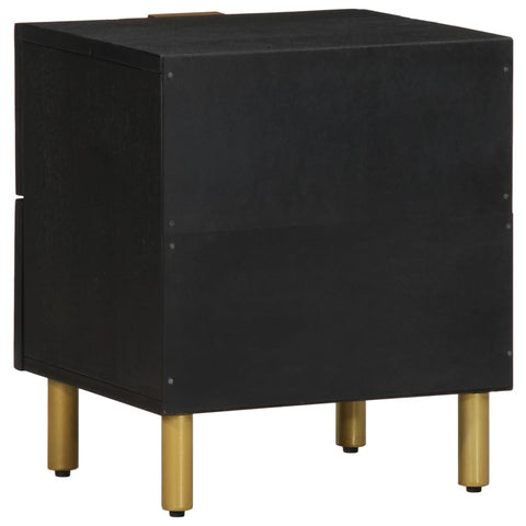 vidaXL Bedside Cabinet Black 40x33x46 cm Solid Wood Mango