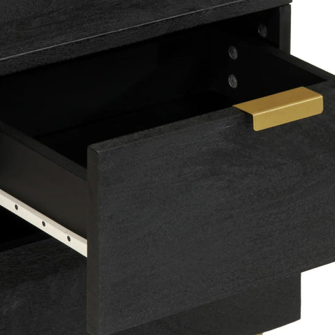 vidaXL Bedside Cabinet Black 40x33x46 cm Solid Wood Mango