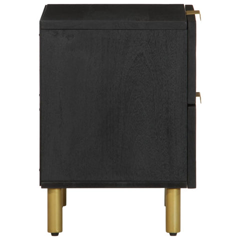 vidaXL Bedside Cabinet 2 pcs Black 40x33x46 cm Solid Wood Mango