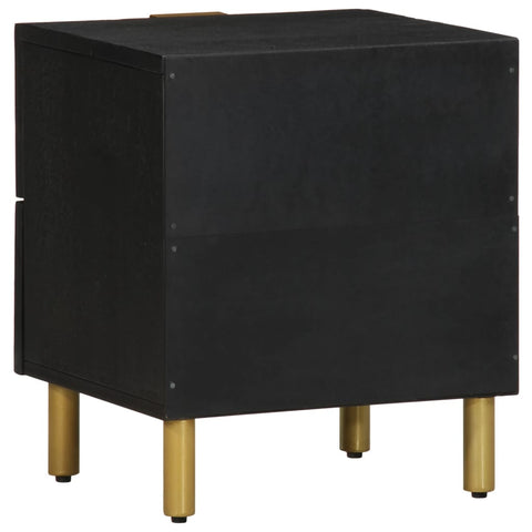 vidaXL Bedside Cabinet 2 pcs Black 40x33x46 cm Solid Wood Mango