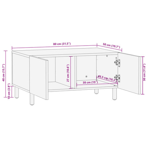 vidaXL Coffee Table Black 80x50x40 cm Engineered Wood