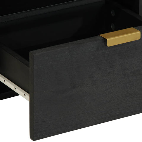 vidaXL Bedside Cabinet Black 40x33x46 cm Engineered Wood