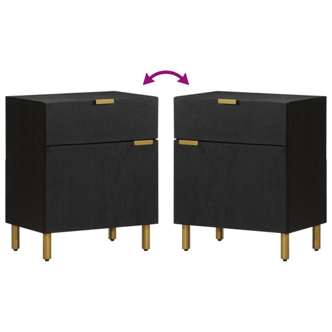 vidaXL Bedside Cabinet Black 50x33x60 cm Engineered Wood