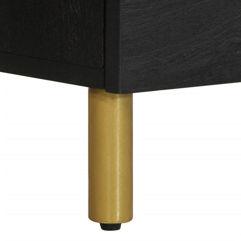 vidaXL Bedside Cabinet Black 50x33x62 cm Engineered Wood