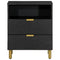vidaXL Bedside Cabinet Black 50x33x62 cm Engineered Wood