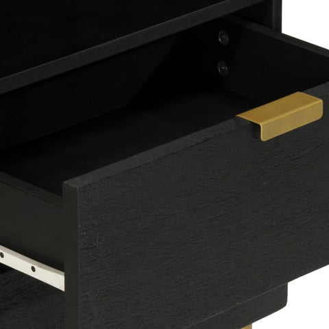vidaXL Bedside Cabinet Black 50x33x62 cm Engineered Wood