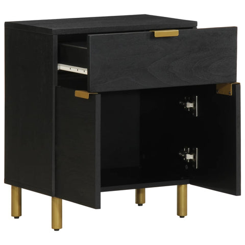 vidaXL Bedside Cabinet Black 50x33x60 cm Engineered Wood