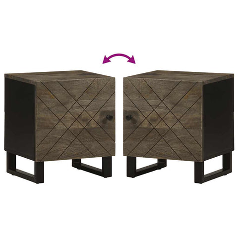 vidaXL Bedside Cabinet Black 40x33x46 cm Solid Wood Mango
