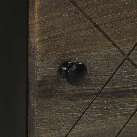 vidaXL Bedside Cabinet Black 40x33x46 cm Solid Wood Mango
