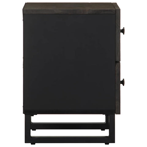 vidaXL Bedside Cabinets 2 pcs Black 40x33x46 cm Solid Wood Mango