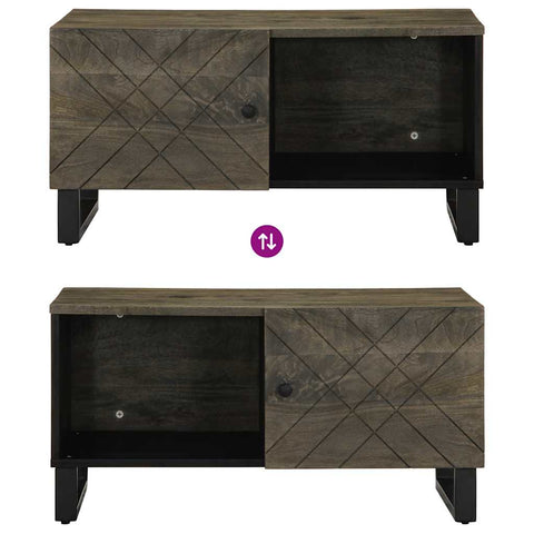 vidaXL Coffee Table Black 80x50x40 cm Solid Wood Mango