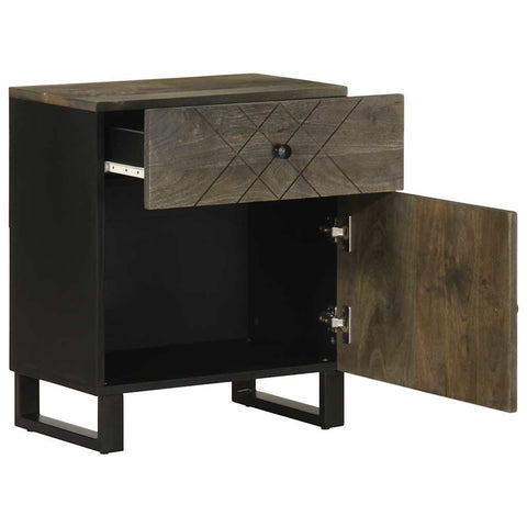 vidaXL Bedside Cabinet Black 50x33x60 cm Solid Wood Mango