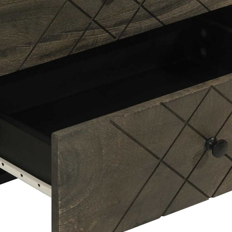 vidaXL Bedside Cabinet Black 50x33x62 cm Solid Wood Mango