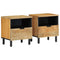 vidaXL Bedside Cabinets 2 pcs Brown 40x33x46 cm Solid Wood Mango